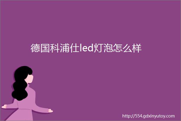 德国科浦仕led灯泡怎么样